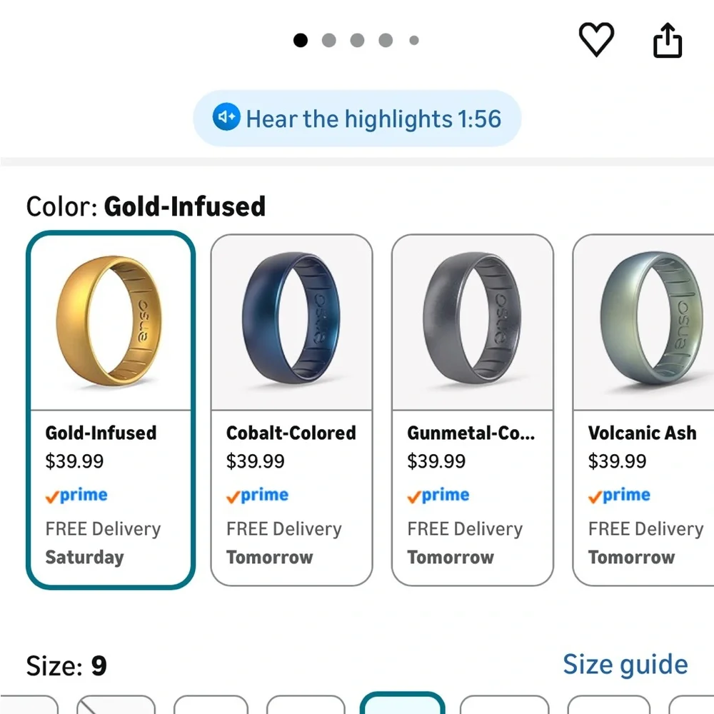 Gold Silicone Ring